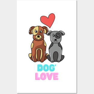 Love dogs my family Posters and Art